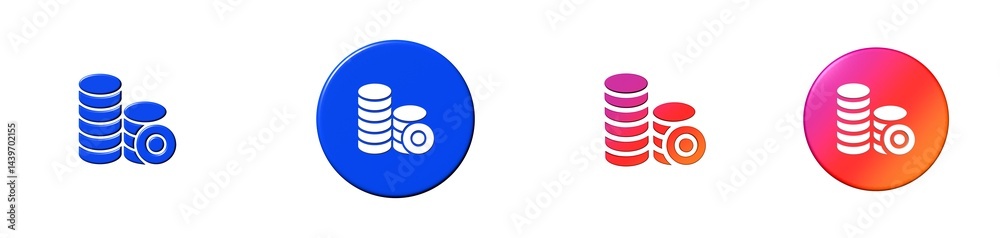 coins startups 3D icon coins startups 3D icon