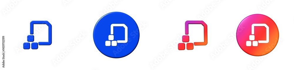 common file module files folders 3D icon common file module files folders 3D icon