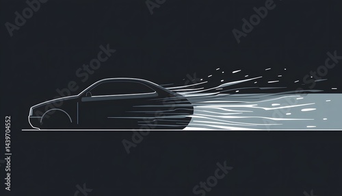 Obraz na płótnie A Sleek Silhouette Depicts Motion And Speed Of A Car w salonie