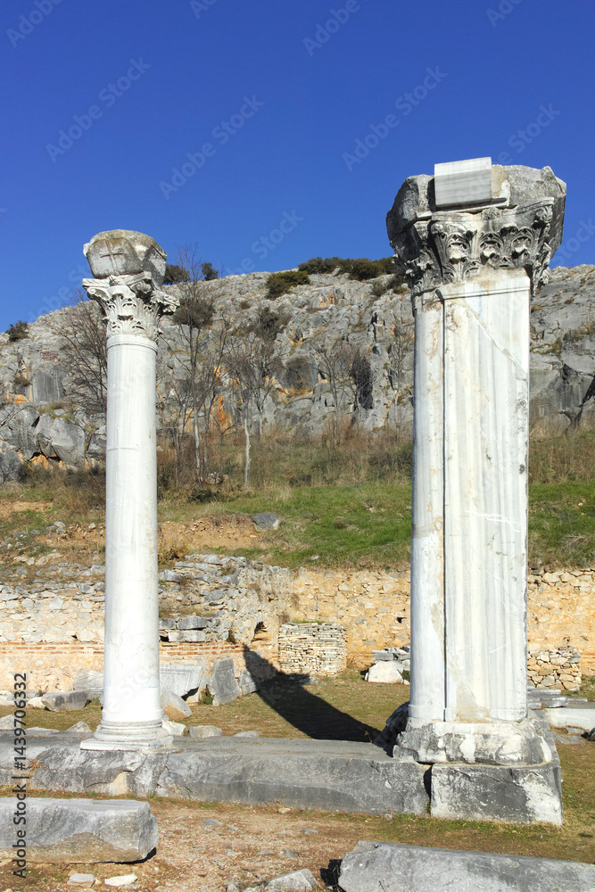 Ruins at archaeological area of Philippi, Greece