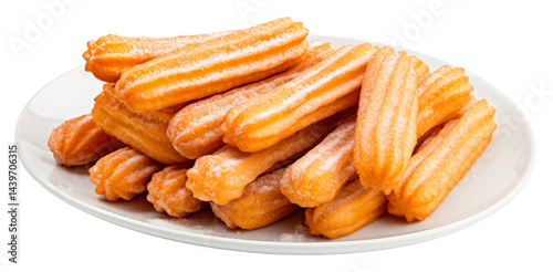 A tempting and delicious plate of crispy, sugardusted churros that are perfect for all dessert lovers everywhere
