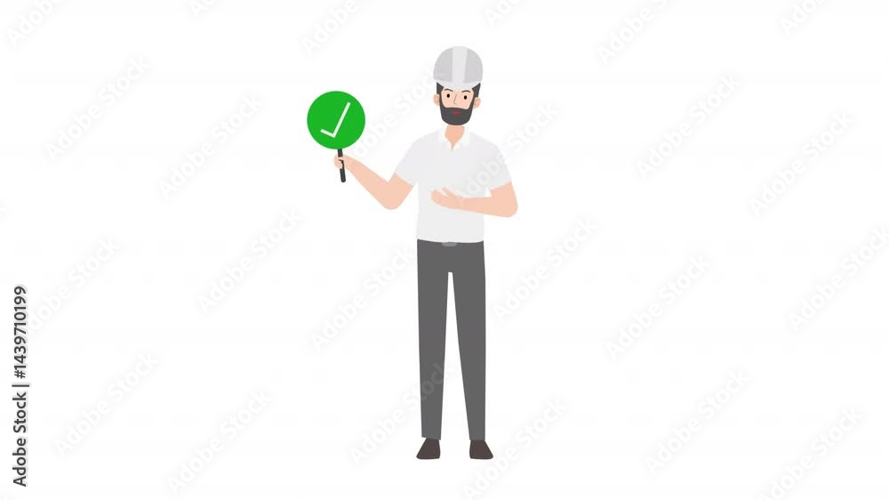 video engineer or architecture standing holding correct sign cartoon animation
video engineer or architecture standing holding correct sign cartoon animation
