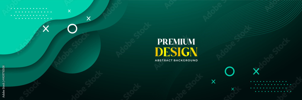 Premium Abstract Green Wave Background with Modern Minimalist Elements