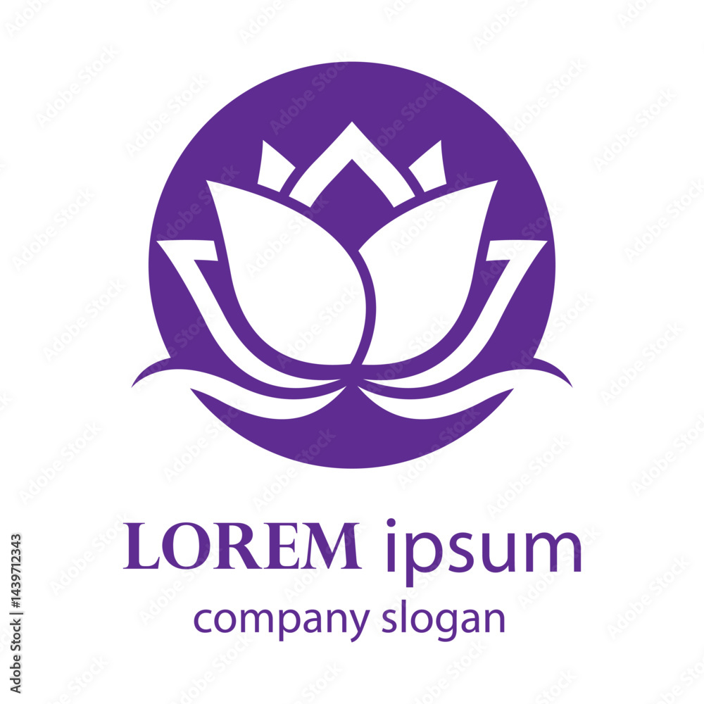Fototapeta premium Elegant and beautiful blooming flower logo illustration