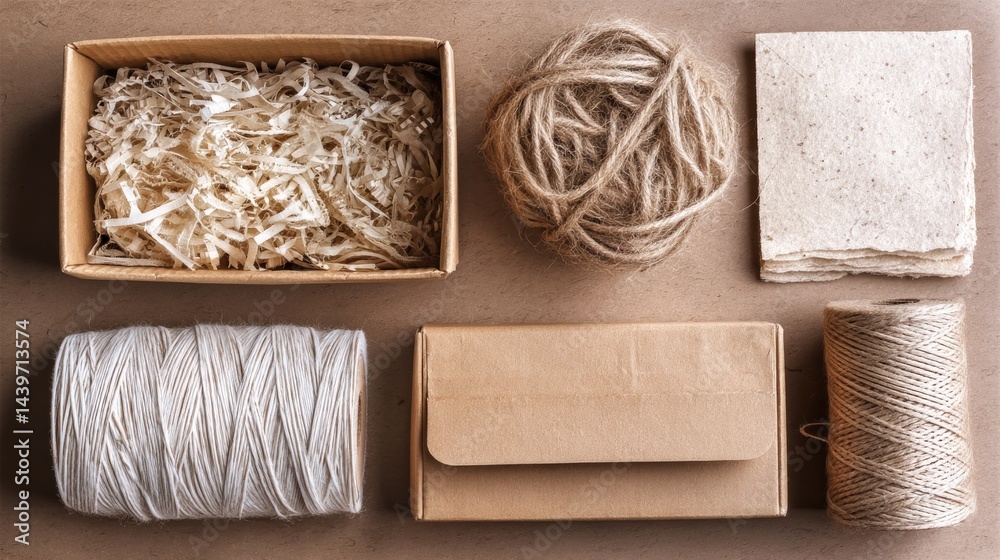 Assorted Natural Craft Materials and Textures for DIY Projects