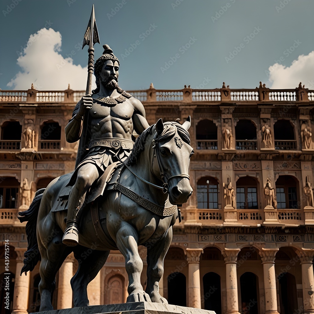 Obraz premium Equestrian Warrior Statue