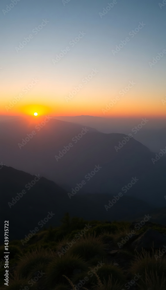 custom made wallpaper toronto digitalsun is setting over a mountain range