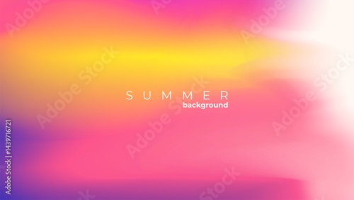 Summer blurred background. Summertime theme color gradients for creative seasonal graphic design. Vector illustration.