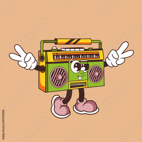 Retro character design of spirited radio