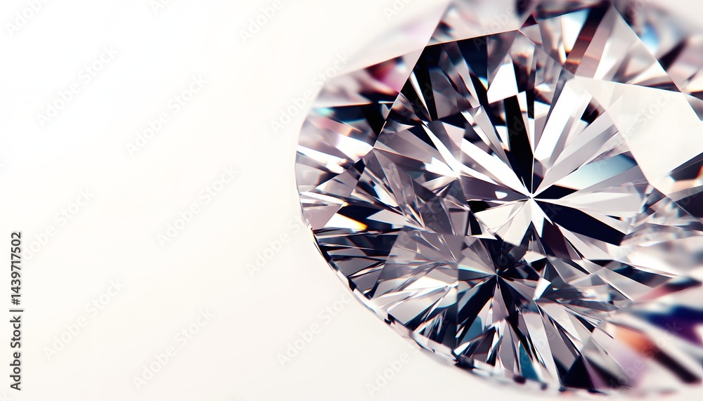 A close up image of a sparkling transparent gemstone