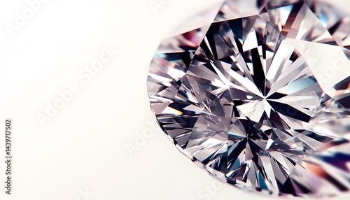 A close up image of a sparkling transparent gemstone