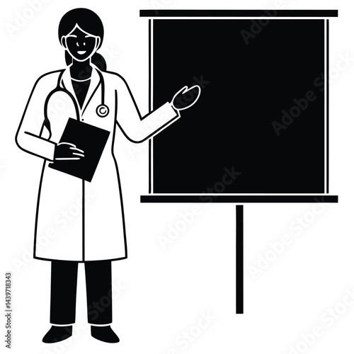 african american female doctor in a white coat