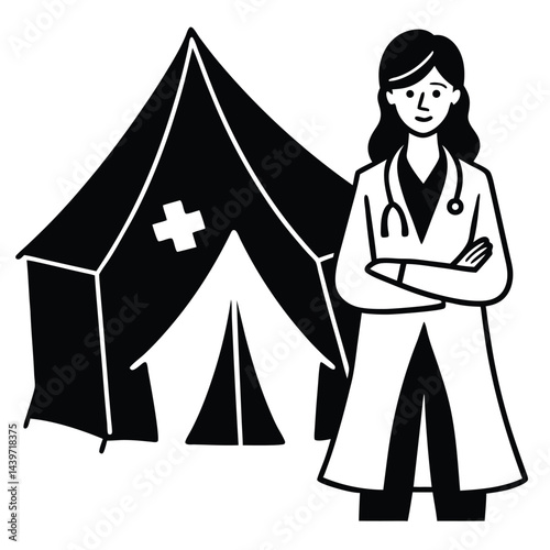 blonde female doctor outdoors participating in a