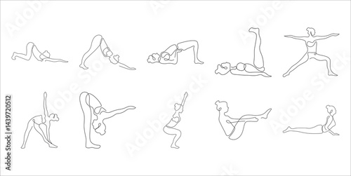 Yoga Pose Line Art
