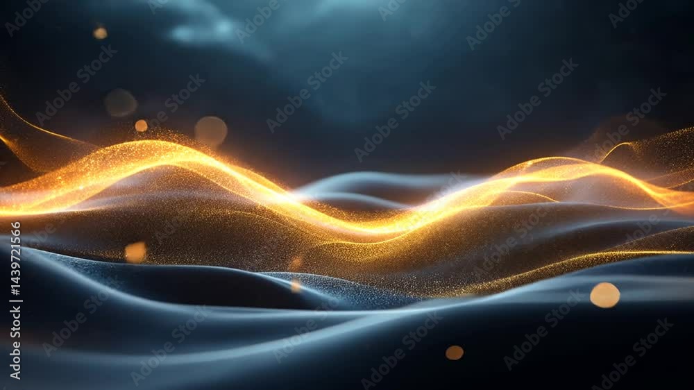Abstract golden wave landscape