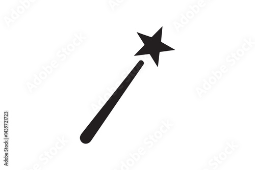 simple and unobtrusive magic wand   vector silhouette illustration isolated in white background