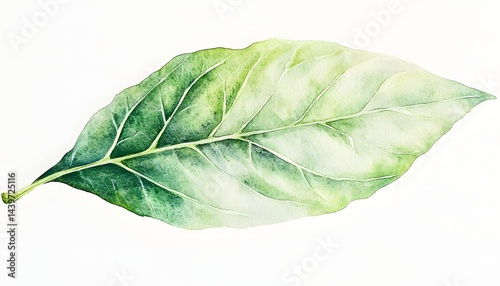 Obraz na płótnie An artistic watercolor painting of a single green leaf w salonie