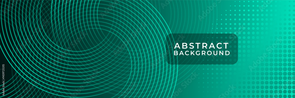 Modern Abstract Green Circular Lines and Dotted Halftone Background