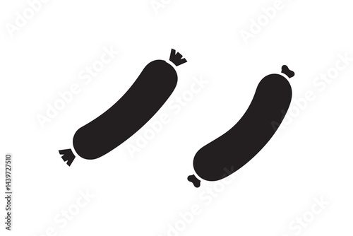 simple and unobtrusive Sausage vector silhouette illustration isolated in white background