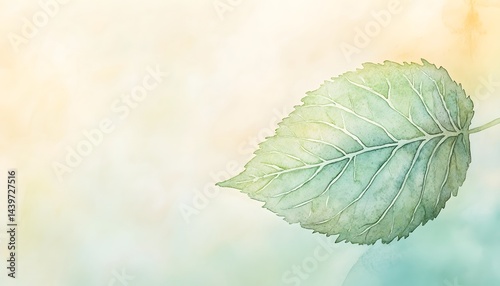 Obraz na płótnie A watercolor painting of a single green leaf illustration w salonie