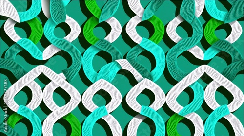 Colorful Abstract Pattern with Curved Lines and Geometric Shapes