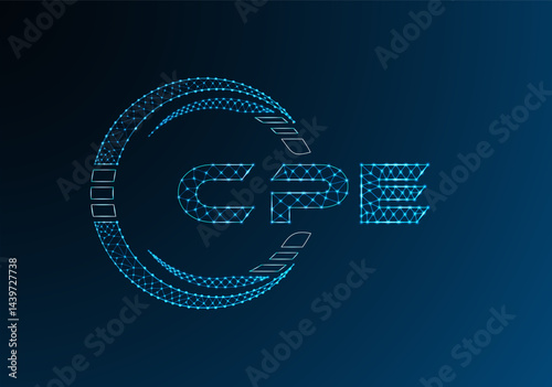 CPE low poly letter logo vector design. CPE lower poly logo design.