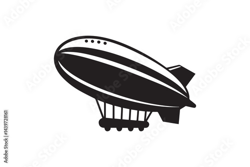 simple and unobtrusive Airship vector silhouette illustration isolated in white background