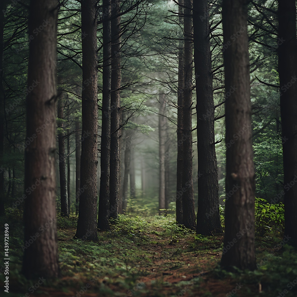 Obraz premium A peaceful forest in the early morning