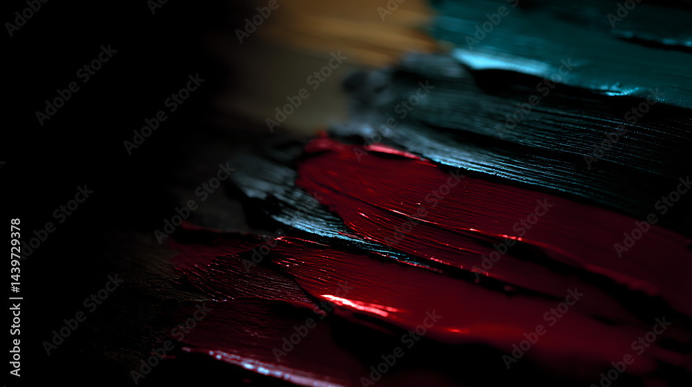 Dark, rich color palette samples.