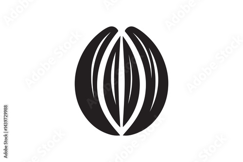 simple and unobtrusive Almond  vector silhouette illustration isolated in white background