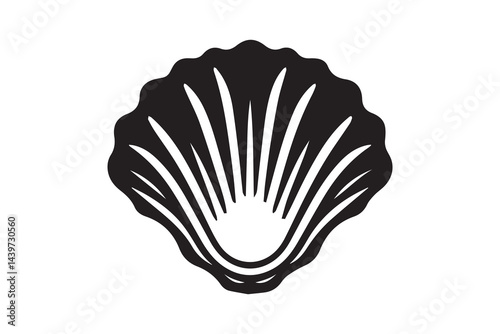 simple and unobtrusive Oyster vector silhouette illustration isolated in white background