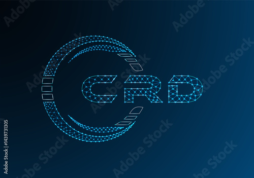 CRD low poly letter logo vector design. CRD lower poly logo design.