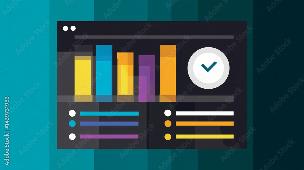 Dashboard Analytics with Checkmark Icon Design