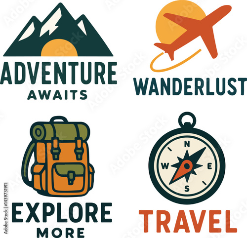 Adventure Travel Logos Explore and Wanderlust