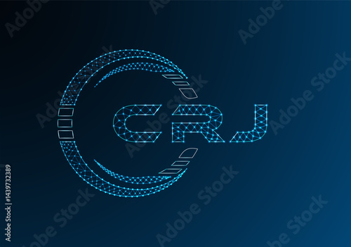 CRJ low poly letter logo vector design. CRJ lower poly logo design.