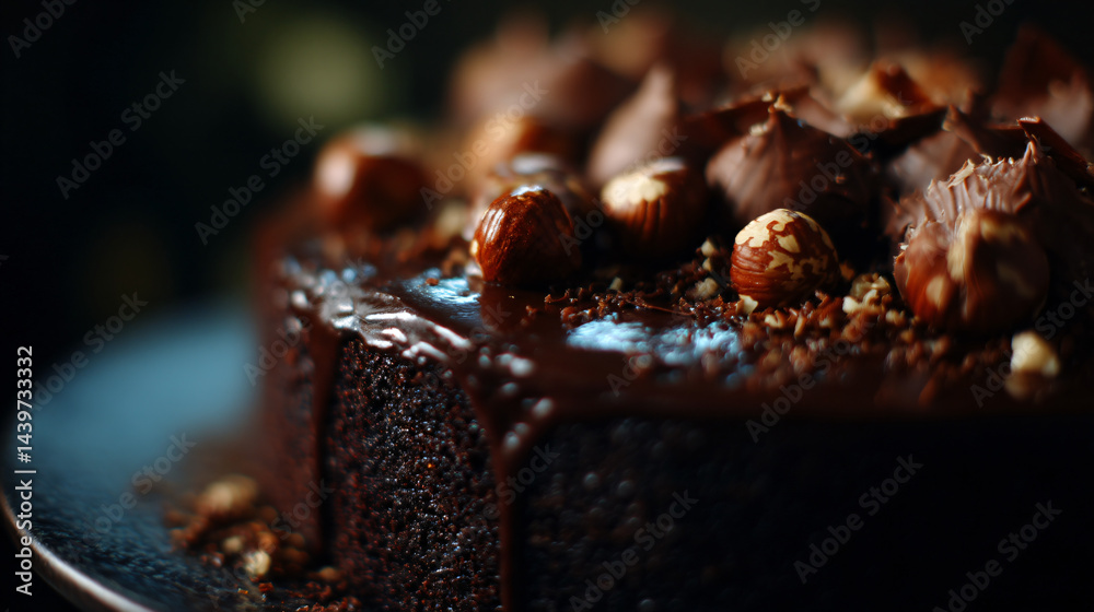 Decadent chocolate hazelnut cake.