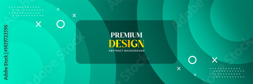 Obraz na płótnie Elegant Premium Green Abstract Background with Soft Circular Waves w salonie