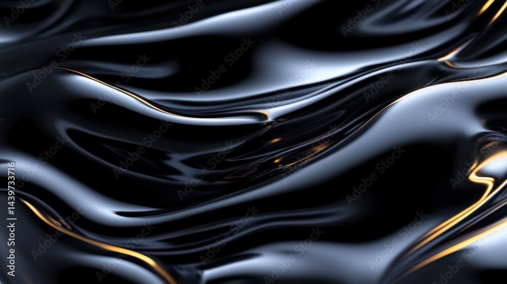 Black satin abstract curves Black satin abstract curves