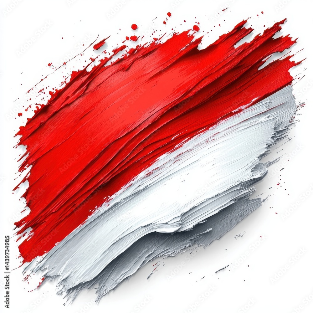 Bold brushstroke art of the Polish flag, isolate on white background. Bold brushstroke art of the Polish flag, isolate on white background.