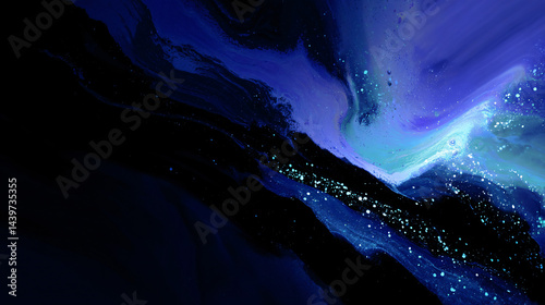 Obraz na płótnie Deep blue digital background in modern abstract aesthetic. w salonie