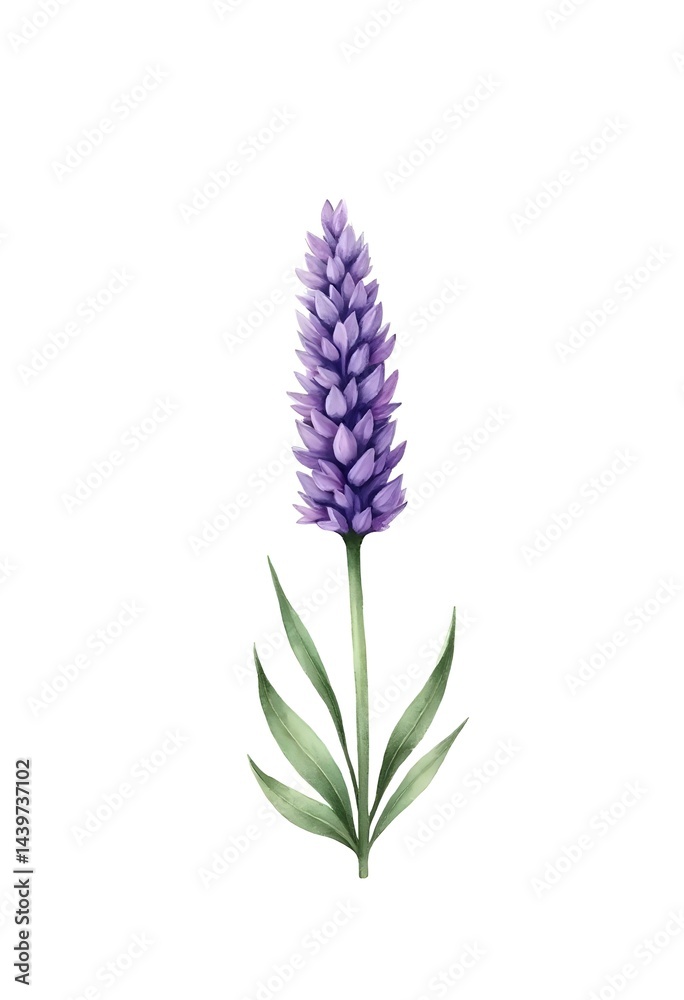 Fototapeta premium Watercolor Illustration of Lavender Flower