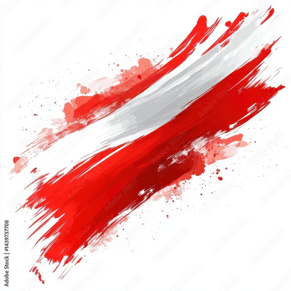 Bold brushstroke art of the Peruvian flag, isolate on white background. Bold brushstroke art of the Peruvian flag, isolate on white background.