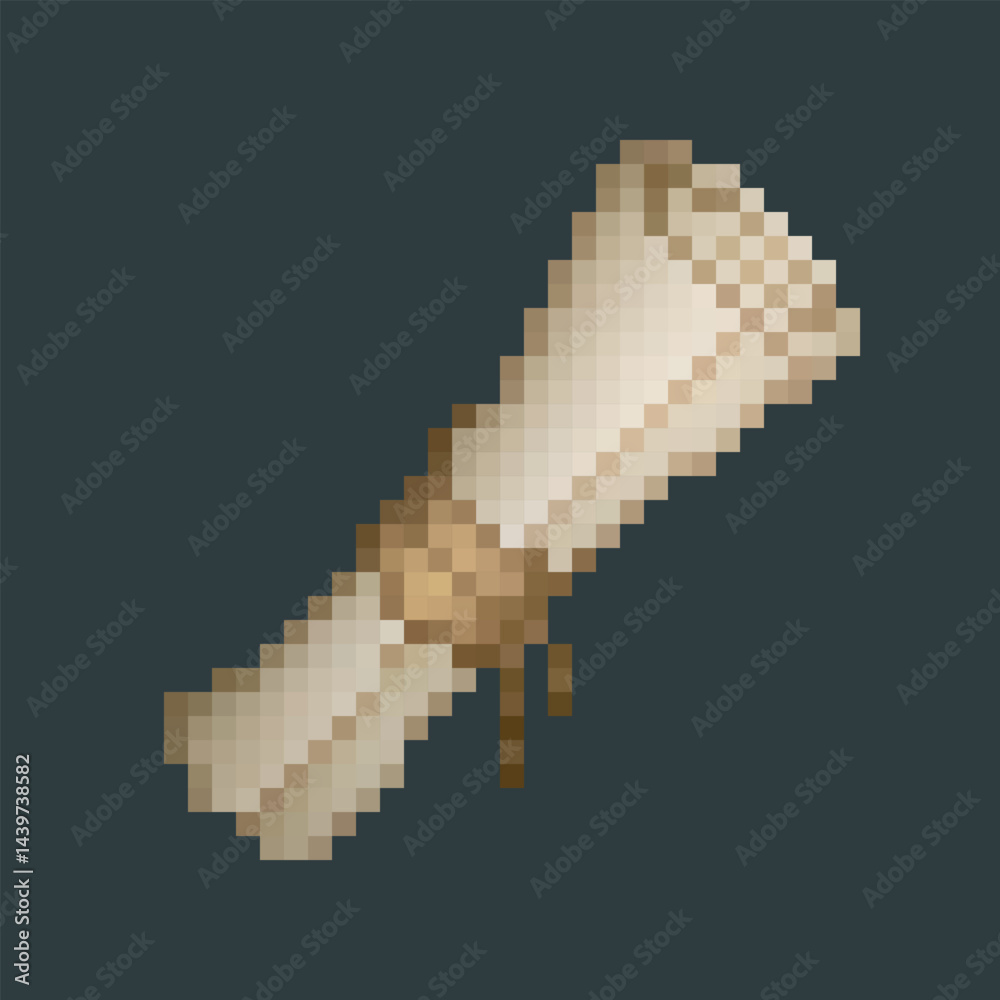 Fototapeta premium scroll paper in pixel art style with isolated background