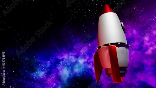 3d rocket flies into space