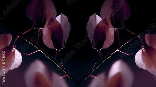 Obraz na płótnie Delicate floral design nature graphic art Minimalist style with a symmetrical viewpoint and modern aesthetic. w salonie