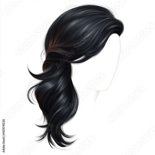 Obraz na płótnie Women's black asymmetrical long hair w salonie