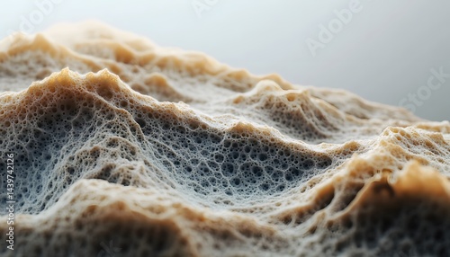 Abstract close up image of a porous and bubbly landscape