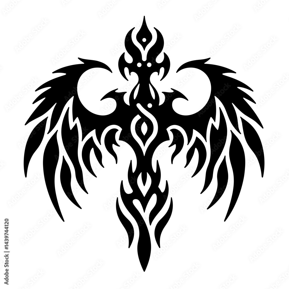 Obraz premium Tribal Phoenix Tattoo Design - Tattoo print for t-shirt 