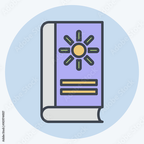 Icon Astrology Book. related to Astrology symbol. color mate style. design editable