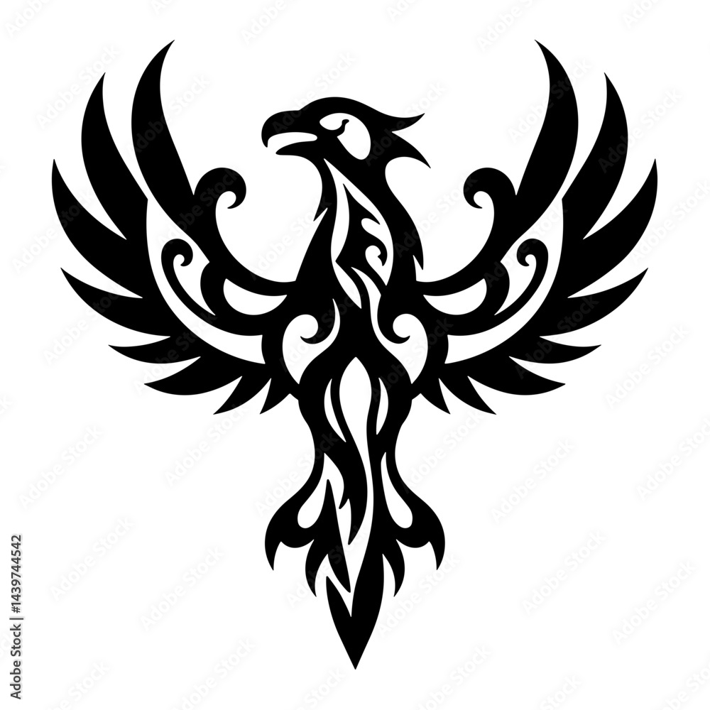 Obraz premium Tribal Phoenix Tattoo Design for Print or T-Shirt 